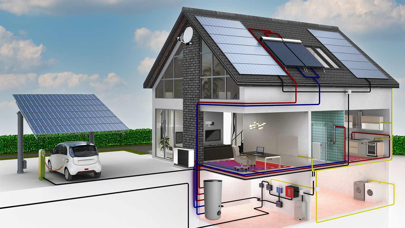 Majitelé domů, kteří chtějí snížit svou uhlíkovou stopu a ušetřit peníze za energii, se stále častěji obracejí na kombinaci tepelného čerpadla a fotovoltaické technologie (FV). Tato kombinace obnovitelných zdrojů energie přináší mnoho výhod, včetně lepší energetické účinnosti, ekonomických úspor a menšího vlivu na životní prostředí. Tepelné čerpadlo, často označované jako tepelné čerpadlo, je zařízení, které přenáší teplo z jednoho místa na druhé s využitím velmi malého množství energie. Funguje tak, že odebírá teplo ze vzduchu, země nebo vody a přenáší je do topného systému domu. Vzhledem k tomu, že mohou vyrobit až čtyřikrát více energie, než spotřebují, představují tepelná čerpadla spolehlivý a úsporný způsob vytápění a chlazení domu. Na druhou stranu fotovoltaická technologie je typ obnovitelné energie, který pomocí solárních panelů přeměňuje sluneční světlo na elektřinu. Fotovoltaické panely mohou vyrábět elektřinu, kterou lze použít k napájení osvětlení a domácích spotřebičů, pokud jsou namontovány na střeše budovy. Fotovoltaické systémy mohou pomoci domácnostem snížit závislost na konvenčních fosilních palivech a jejich uhlíkovou stopu využitím sluneční energie. Kombinací tepelných čerpadel a fotovoltaických (FV) systémů lze získat komplexní řešení pro vytápění domu i výrobu elektřiny. Níže jsou uvedeny některé z hlavních výhod spojení těchto technologií: 1. Zvýšení energetické účinnosti Majitelé domů mohou integrací fotovoltaické technologie a tepelného čerpadla zvýšit energetickou účinnost svých domů. Během dne fotovoltaický systém vyrábí elektřinu, kterou lze využít k provozu tepelného čerpadla. Díky tomu nebude tepelné čerpadlo muset odebírat energii ze sítě a může pracovat na obnovitelnou energii. Množství energie potřebné k vytápění a chlazení domu se tak může snížit, což vede k levnějším nákladům na energii a menší uhlíkové stopě. 2. Úspora peněz Další výhodou spojení tepelného čerpadla s fotovoltaickou technologií je možnost úspory nákladů. Majitelé domů mohou snížit svou závislost na elektrické síti tím, že si pomocí fotovoltaického systému vyrobí vlastní elektřinu. Díky tomu se mohou snížit jejich celkové náklady na energii i účty za elektřinu. Instalace fotovoltaické elektrárny může být cenově dostupnější díky četným vládním a energetickým pobídkám poskytovaným domácnostem, které instalují systémy obnovitelných zdrojů energie. 3. Menší vliv na životní prostředí Kombinace obnovitelných zdrojů energie má mnoho výhod, jednou z nich je menší negativní vliv na životní prostředí. Majitelé domů mohou výrobou energie pomocí fotovoltaického systému snížit svou závislost na fosilních palivech, která jsou významným zdrojem emisí skleníkových plynů. Tepelná čerpadla jsou navíc spolehlivou a udržitelnou metodou. Také proto, že k přenosu tepla z jednoho místa na druhé využívají jen minimální množství energie, jsou tepelná čerpadla efektivním a ekologickým způsobem vytápění a chlazení domu. Majitelé domů mohou kombinací těchto technologií výrazně snížit svou uhlíkovou stopu a přispět ke snížení důsledků klimatických změn. 4. Větší míra energetické nezávislosti Majitelé domů mohou zvýšit svou energetickou nezávislost využitím fotovoltaického systému k výrobě vlastní elektřiny. Mohou se tak potenciálně vyhnout výpadkům elektřiny v době vysoké poptávky, protože jsou díky tomu méně závislí na rozvodné síti. Majitelé domů mohou také využívat obnovitelnou energii k vytápění a chlazení svých domů pomocí tepelného čerpadla namísto neobnovitelných zdrojů energie. 5. Dlouhodobé investice Kombinace fotovoltaického systému a topného čerpadla